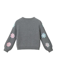 Andy & Evan Toddler/Child Girls Floral Intarsia Sweater