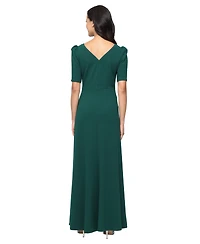 Alex Evenings Women's Embellished-Neck Ruffle Gown