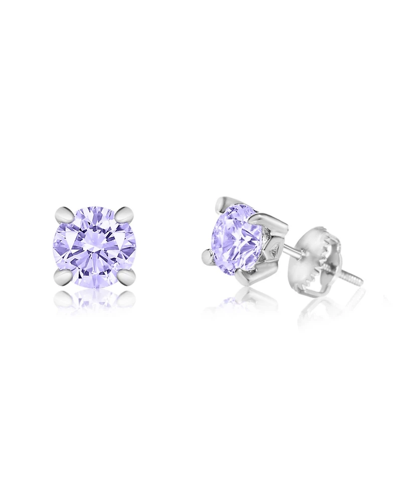 Chanteur/Girl/June Crystal White Gold Palladium Plating Screwstud Earring