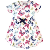 Touched by Nature Toddler Girls Natural Cotton Dress Duo Short and Long Sleeve Styles