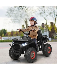 12V Kids Electric 4-Wheeler Atv Quad 2 Speeds Ride On Car w/MP3&Led Lights