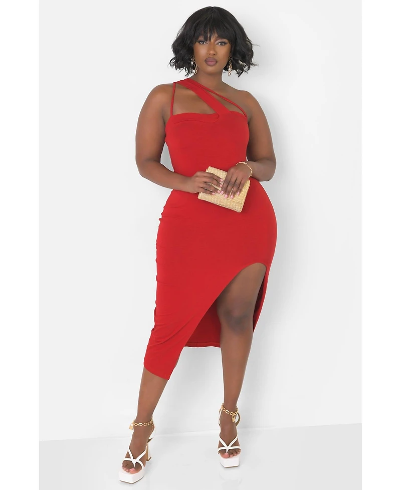Rebdolls Plus Caged Bodycon Midi Dress