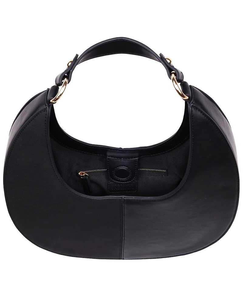 Jason Wu Smooth & Suede Pu Shoulder Bag with Chain Logo Detail