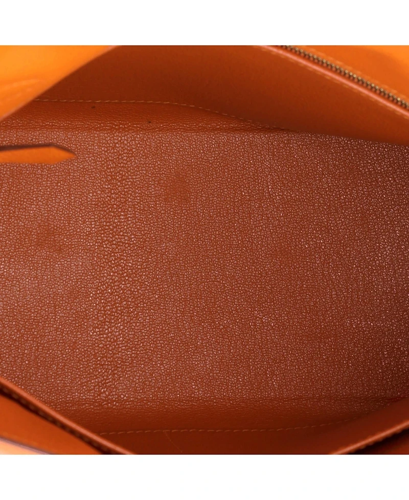 Pre-Owned Hermes Kelly 28 Handbag Orange Evercolor with Gold Hardware