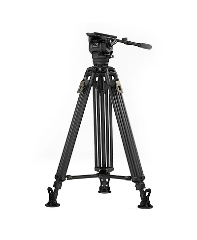 Tilta Cine CT12 Fluid Head with 3-Section Carbon Fiber Tripod, 26.5 lbs Capacity, Space Gray