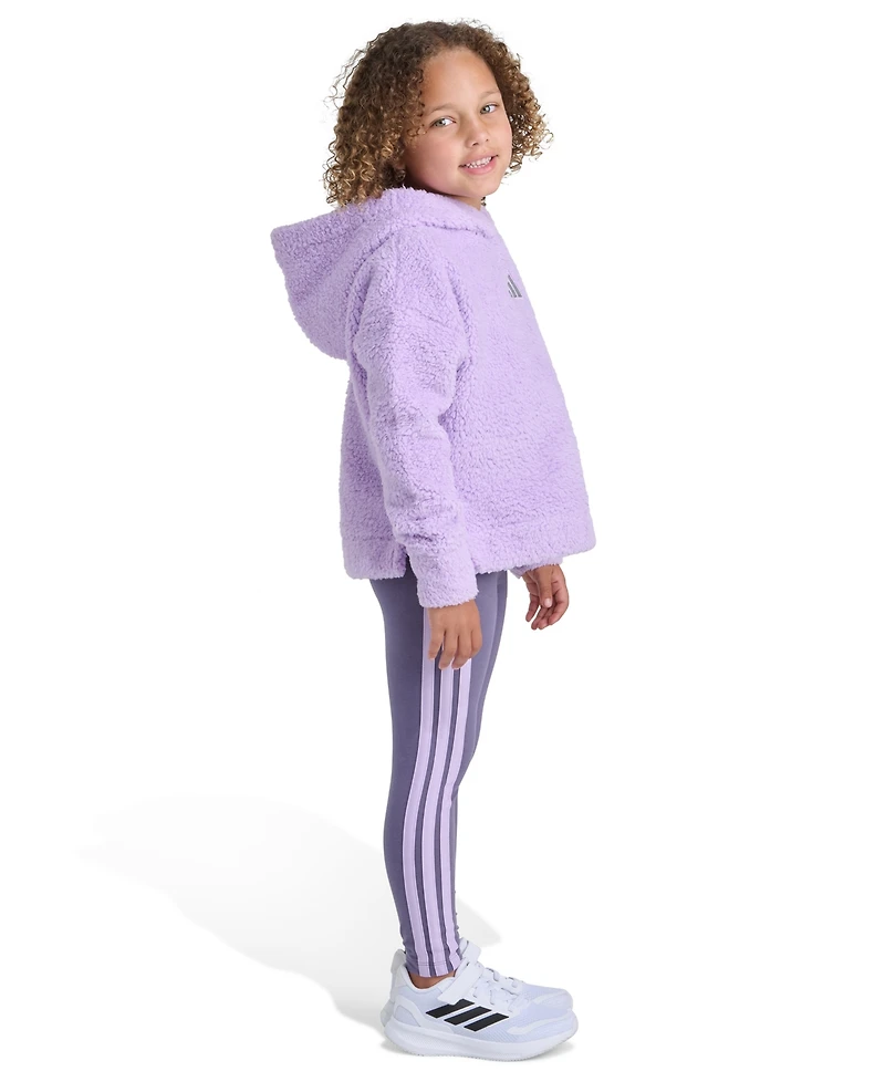 Adidas Toddler and Little Girls 2T-7 Two Piece Fleece Hoodie Leggings Set