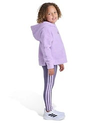 Adidas Toddler and Little Girls 2T-7 Two Piece Fleece Hoodie Leggings Set