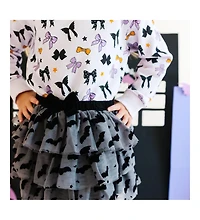 Sweet Wink Baby Girls Spooky Bows Halloween Sweatshirt