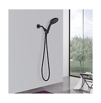 Rainsken Matt black high pressure multi function with hand held shower faucet