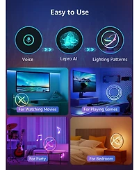 Lepro TB1 Ai Smart Table Lamp, Rgb+Ic Addressable Led Lamp Alexa Google Enabled
