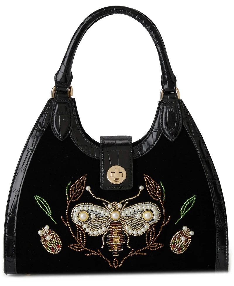 Brahmin Women's Adrian Black Attenborough Satchel Bag