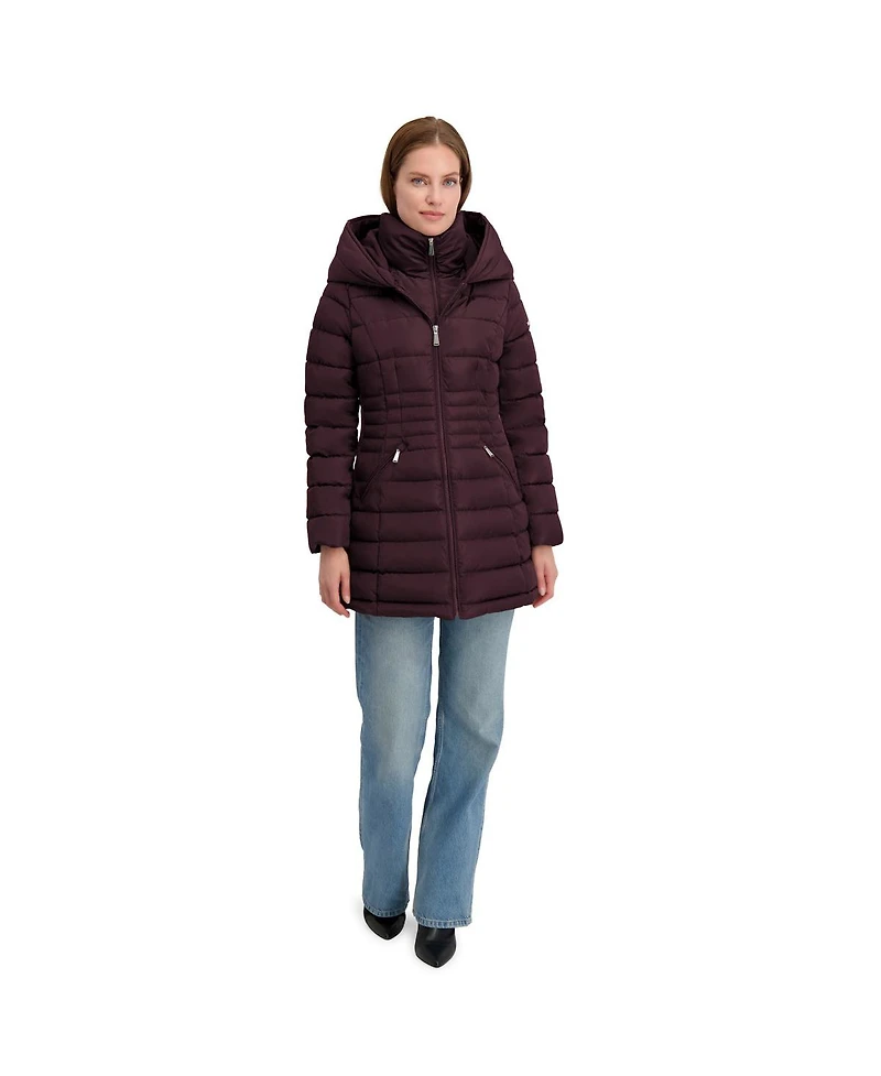 Laundry By Shelli Segal Women's Fitted Puffer Coat