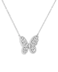Holiday Lane Pave Butterfly Pendant Necklace in Sterling Silver, Macy's Exclusive