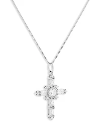 Holiday Lane Sterling Silver Cross Pendant Necklace, Macy's Exclusive