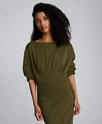 Kenneth Cole Women's Boat Neck Sculpted Fit Top