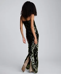 Kenneth Cole Women's Strapless Paillette Sequin Sheath Dress