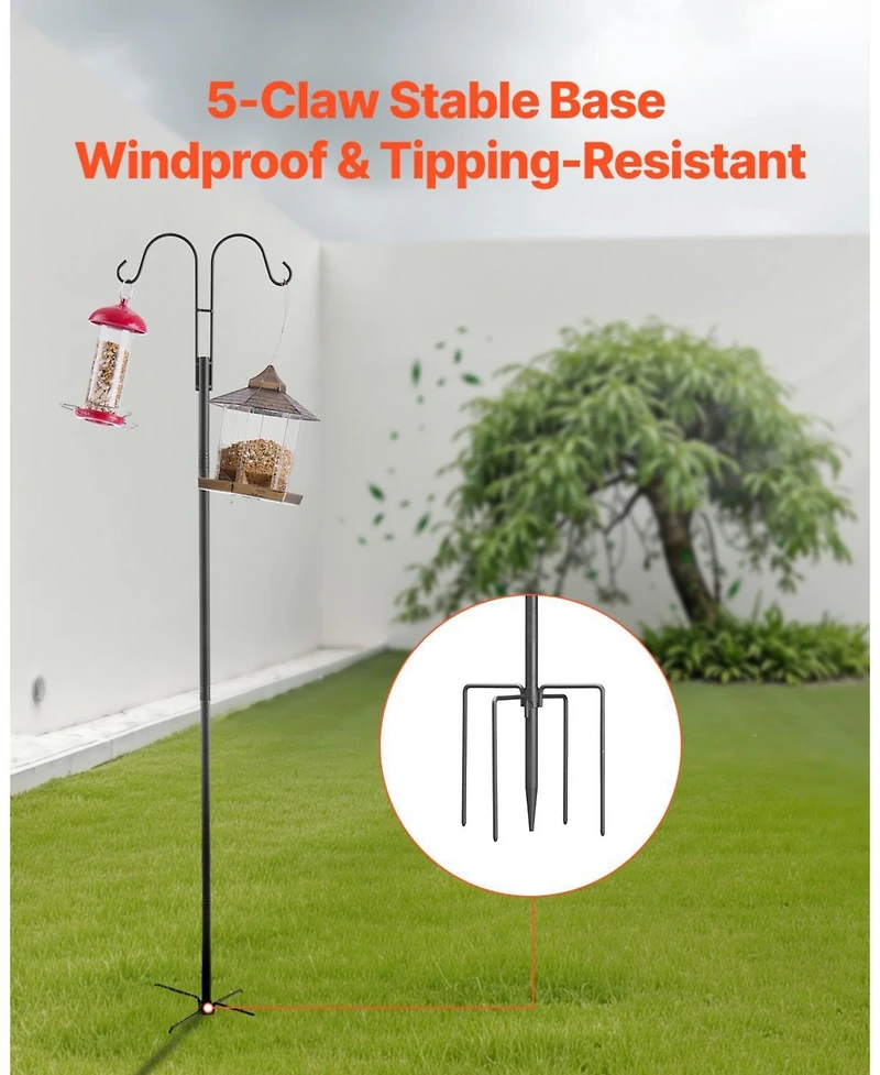 Slickblue 8-Piece Heavy-Duty Garden Shepherd Hooks for Hanging Bird Feeders