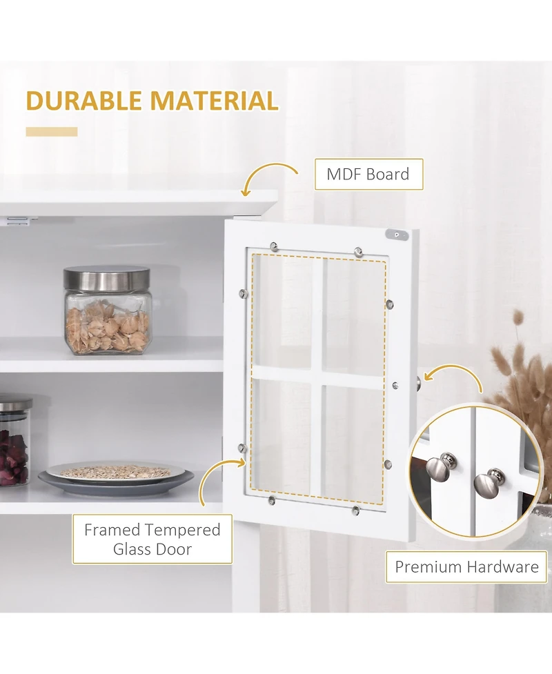 Slickblue Adjustable Shelves Kitchen Storage Cabinet Space-Saving Solution for Organized Kitchens