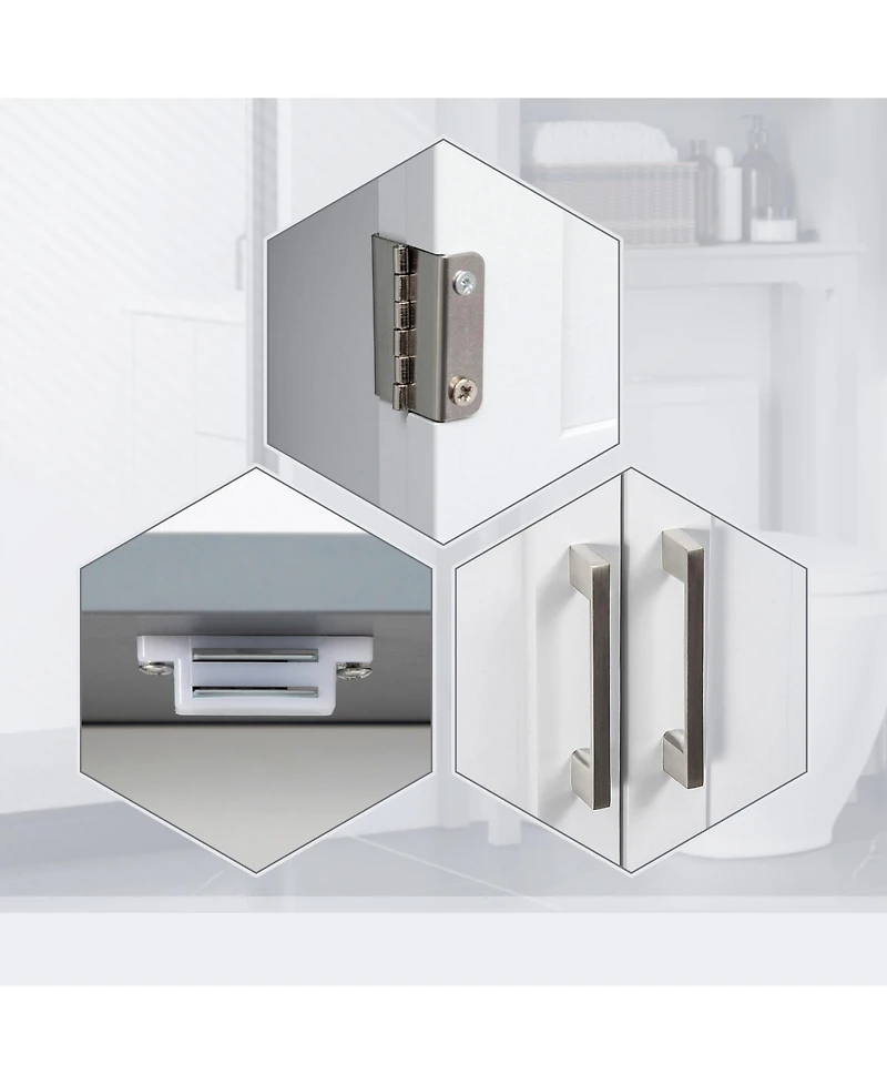 Slickblue Wall-Mounted Bathroom Cabinet with Mirror and Storage for Toiletries