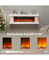 Hanging Electric Fireplace with Remote Control