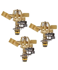 Twinkle Star Brass Impact Sprinkler Adjustable Pattern Watering Sprinklers 3-Pack