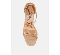 Ronan Rhinestones Embellished Block Sandals Women
