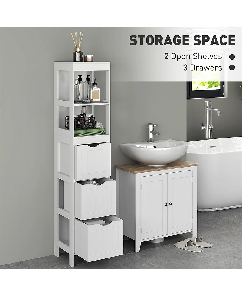 Slickblue Modern Bathroom Cabinet with Storage Shelves for Organized Space