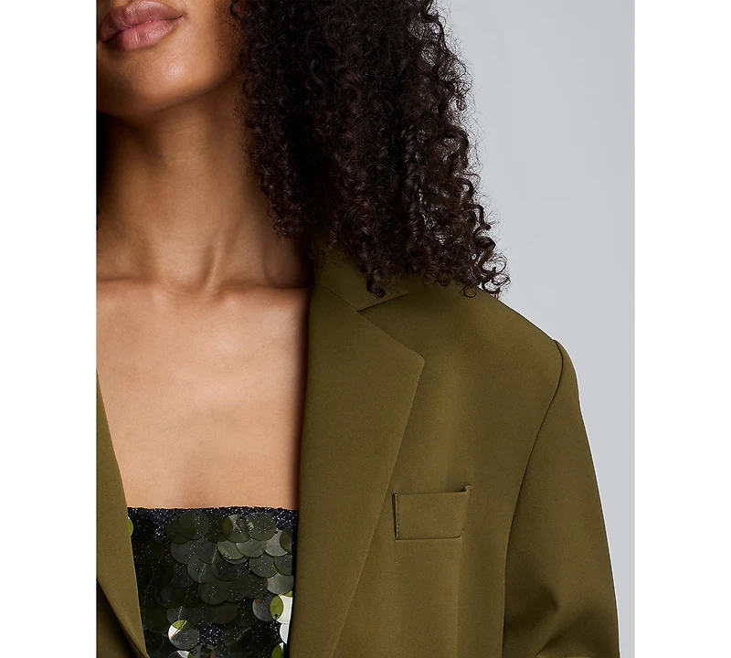 Kenneth Cole Women's Three-Button Boyfriend Blazer Jacket