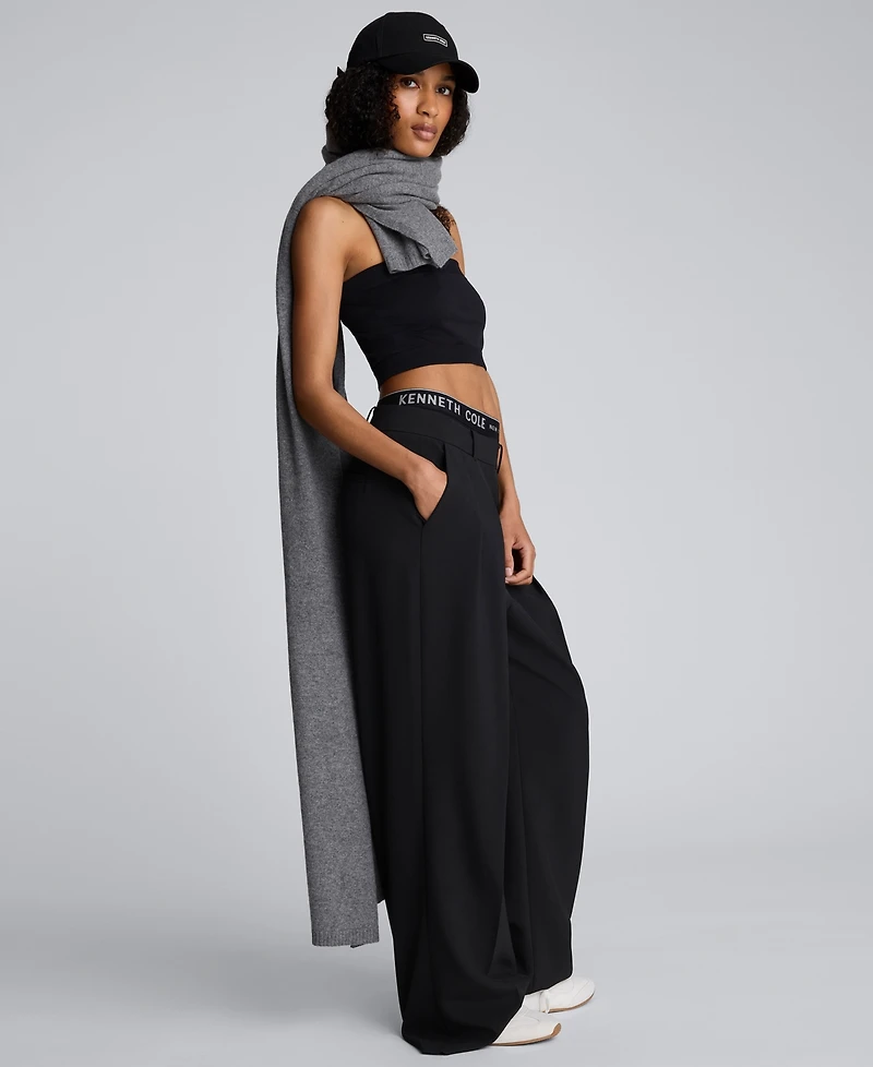 Kenneth Cole Women's High-Rise Pleat Detail Pants