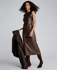 Kenneth Cole Women's Crewneck Velvet Midi Dress