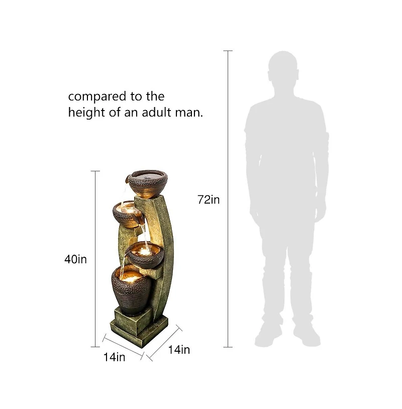 SunJet 39.3" H Modern Outdoor Fountain