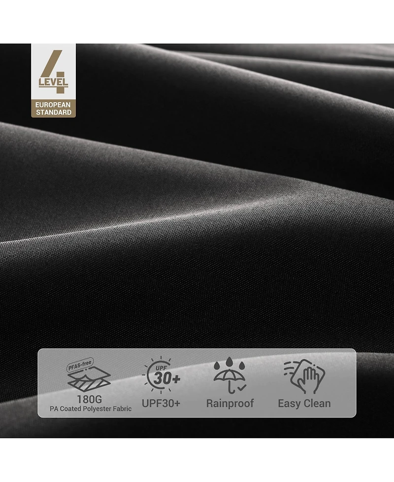 Yescom 9ft Solid Wood Outdoor Patio Umbrella with Base Included Parasol Wheels Stand for Bistro Market Garden Deck Yard Poolside