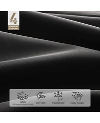 Yescom 9ft Solid Wood Outdoor Patio Umbrella with Base Included Parasol Wheels Stand for Bistro Market Garden Deck Yard Poolside