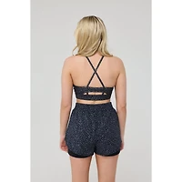 Oosc Women's Elite 2 1 Running Shorts - Black Leopard