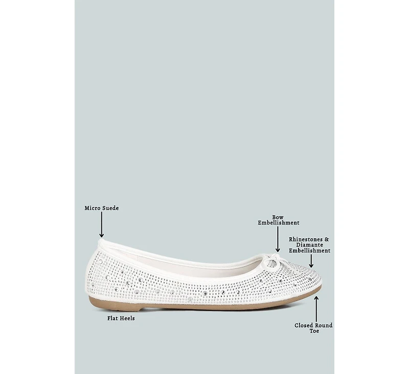 Womens hosana rhinestones and stud embellished ballet flats