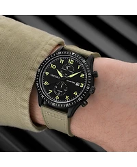 Vincero Graphite The Altitude Pilot Watch with Dual Time Zone & Nylon Strap