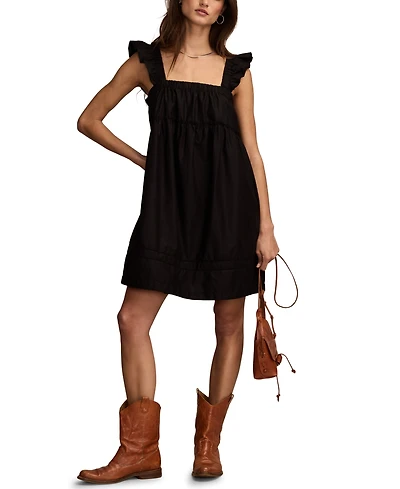 Lucky Brand Women's Ruched Flutter Mini Dress