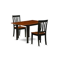 East West Furniture Dining Room Set Black & Cherry