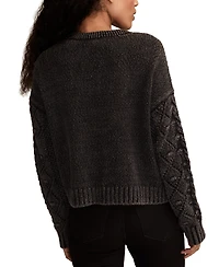 Lucky Brand Women's Cropped Cable Cardigan Sweater
