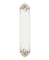 Elrene Holly Ribbon Embroidered Cutwork Fabric Runner, 14" x 72"