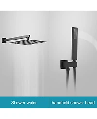 Greenspring Single Handle 2-Spray Square High Pressure Shower Faucet with 16"; Head Polished Chrome (Valve Included)