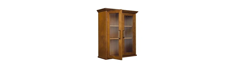 Slickblue Bathroom Wall Cabinet with Glass 2 Doors and Interior Shelves for Storage