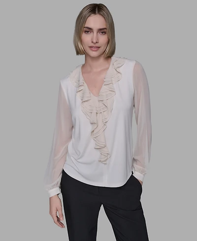 Karl Lagerfeld Paris Women's Long Sleeve Top