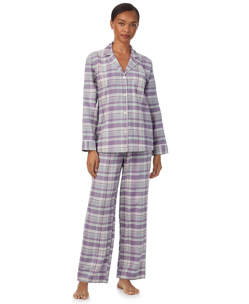 Lauren Ralph Women's 2-Piece Striped Pajama Top and Pant Set
