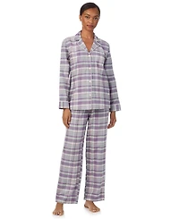 Lauren Ralph Women's 2-Piece Striped Pajama Top and Pant Set