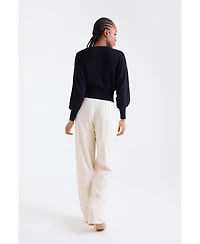 1982 Women's Rosa Ribbed Long Sleeve Cashmere Sweater