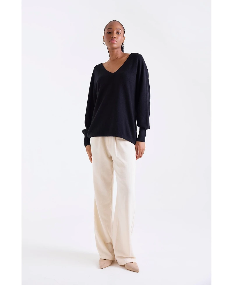 1982 Women's Paros Poncho V-Neck Cashmere Sweater
