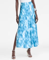 I.n.c. International Concepts Women's Printed Satin Midi Skirt, Macy's Exclusive
