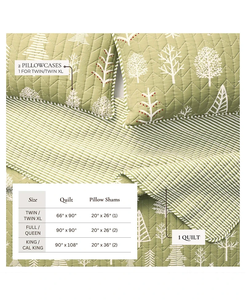 Linery & Co. Winter Forest Microfiber Quilt Set with Shams - Winter forest