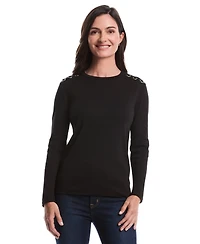 Rafaella Petite Laced Long Sleeve Top